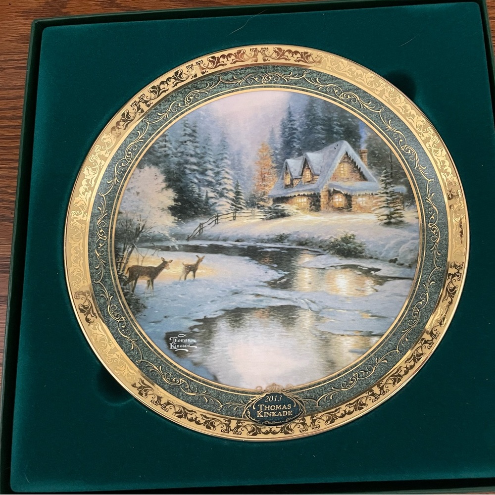Thomas Kinkade Deer Creek Plate - 2013